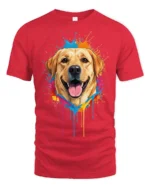 Color Splash Labrador Retriever Graphic T Shirt - red t-shirt on white background