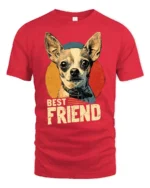Chihuahua Best Friend Vintage Dog Lover T Shirt - red t-shirt on white background