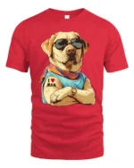 Cool Labrador I Love Mom Graphic T Shirt - red t-shirt on white background