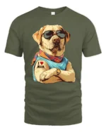 Cool Labrador I Love Mom Graphic T Shirt - military green t-shirt on white background