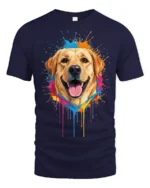 Color Splash Labrador Retriever Graphic T Shirt - navy t-shirt on white background