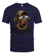 Country Boy Labrador Graphic T Shirt Cool Farm Dog Tee - navy t-shirt on white background