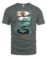 Let The Adventure Begin Inspirational Outdoor Travel Graphic T Shirt - gray t-shirt on white background