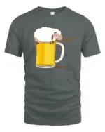 Funny Beer Sheep Baa Beer Lover Humor Graphic T Shirt - gray t-shirt on white background