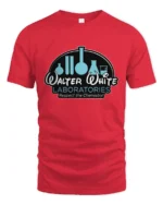 Walter White Laboratories Respect The Chemistry Science Graphic T Shirt - red t-shirt on white background