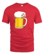 Funny Beer Sheep Baa Beer Lover Humor Graphic T Shirt - red t-shirt on white background