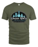 Walter White Laboratories Respect The Chemistry Science Graphic T Shirt - military green t-shirt on white background