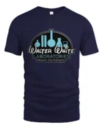 Walter White Laboratories Respect The Chemistry Science Graphic T Shirt - navy t-shirt on white background