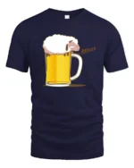 Funny Beer Sheep Baa Beer Lover Humor Graphic T Shirt - navy t-shirt on white background