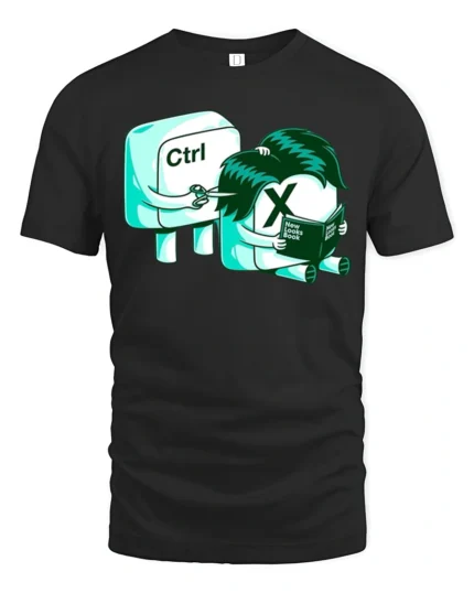 Funny Ctrl X Excel Spreadsheet Office Humor Graphic T Shirt - black t-shirt on white background