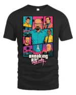 Retro Crime Series Vice City Style Graphic T Shirt Vintage Parody Tee - black t-shirt on white background