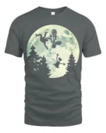 Funny Moonlight BMX Alien Parody Graphic T Shirt Retro Bike Tee - gray t-shirt on white background