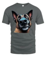 Funny German Shepherd Selfie Face Graphic T Shirt Dog Lover Tee - gray t-shirt on white background
