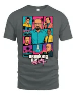 Retro Crime Series Vice City Style Graphic T Shirt Vintage Parody Tee - gray t-shirt on white background