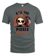 Funny Grim Reaper What Doesnt Kill You Pisses Me Off Graphic T Shirt - gray t-shirt on white background