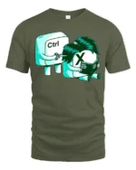 Funny Ctrl X Excel Spreadsheet Office Humor Graphic T Shirt - military green t-shirt on white background