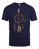Native Dreamcatcher Arrow Symbol Spiritual Graphic T Shirt - navy t-shirt on white background