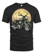 Vintage Classic Motorcycle Rider Retro Biker Graphic T Shirt - black t-shirt on white background
