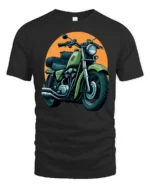 Vintage Classic Motorcycle Rider Retro Biker Style Graphic T Shirt - black t-shirt on white background