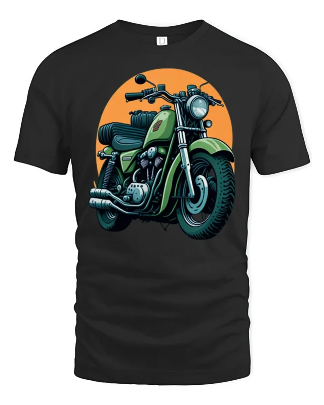 Vintage Classic Motorcycle Rider Retro Biker Style Graphic T Shirt - black t-shirt on white background