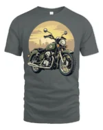 Vintage Classic Motorcycle Rider Retro Biker Graphic T Shirt - gray t-shirt on white background