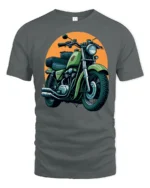 Vintage Classic Motorcycle Rider Retro Biker Style Graphic T Shirt - gray t-shirt on white background