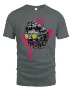 Cool Renaissance Statue Graffiti King Street Art Graphic T Shirt - gray t-shirt on white background