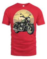 Vintage Classic Motorcycle Rider Retro Biker Graphic T Shirt - red t-shirt on white background