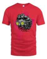 Cool Renaissance Statue Graffiti King Street Art Graphic T Shirt - red t-shirt on white background