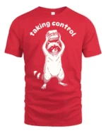 Taking Control Funny Raccoon Keyboard Ctrl Tech Humor T Shirt - red t-shirt on white background