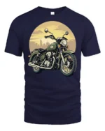 Vintage Classic Motorcycle Rider Retro Biker Graphic T Shirt - navy t-shirt on white background