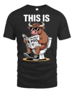 This Is Bull Reading The Daily Poo Funny Toilet Humor T Shirt - black t-shirt on white background