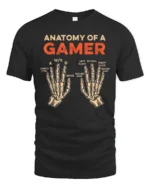 Anatomy Of A Gamer T Shirt Funny Keyboard Mouse Gaming Graphic - black t-shirt on white background