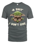 A Shit I Dont Give Funny Meditating Baby Alien Meme T Shirt - gray t-shirt on white background