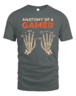 Anatomy Of A Gamer T Shirt Funny Keyboard Mouse Gaming Graphic - gray t-shirt on white background