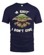 A Shit I Dont Give Funny Meditating Baby Alien Meme T Shirt - navy t-shirt on white background