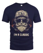 Im Not Old Im A Classic T Shirt Funny Vintage Bearded Man Graphic - navy t-shirt on white background