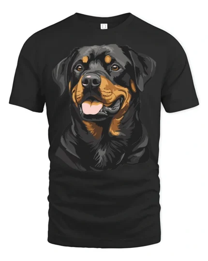 Loyal Rottweiler Dog Lover Graphic T Shirt Bold Canine Art - black t-shirt on white background