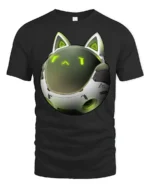 Futuristic Robot Cat Helmet Sci Fi Cyber Kitty Graphic T Shirt - black t-shirt on white background