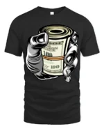 Cash Money Roll Graphic T Shirt Bold Hustle Street Style - black t-shirt on white background