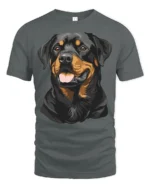 Loyal Rottweiler Dog Lover Graphic T Shirt Bold Canine Art - gray t-shirt on white background