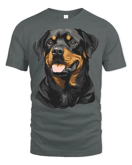 Loyal Rottweiler Dog Lover Graphic T Shirt Bold Canine Art - gray t-shirt on white background