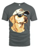 Cool Labrador Retriever Dog Wearing Sunglasses Graphic T Shirt - gray t-shirt on white background
