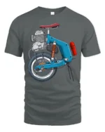 Funny Motorized Mini Bike Engine Graphic T Shirt Retro Ride - gray t-shirt on white background