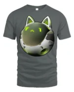 Futuristic Robot Cat Helmet Sci Fi Cyber Kitty Graphic T Shirt - gray t-shirt on white background