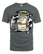 Cash Money Roll Graphic T Shirt Bold Hustle Street Style - gray t-shirt on white background