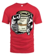 Cash Money Roll Graphic T Shirt Bold Hustle Street Style - red t-shirt on white background