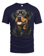 Loyal Rottweiler Dog Lover Graphic T Shirt Bold Canine Art - navy t-shirt on white background