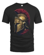 Vintage Roman Gladiator Helmet Warrior Graphic T Shirt Style - black t-shirt on white background