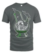 Funny Astronaut Bong Galaxy Space Humor Graphic T Shirt - gray t-shirt on white background
